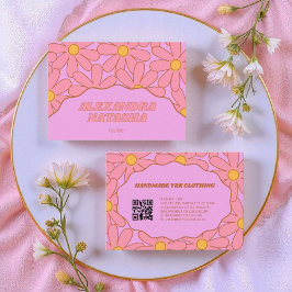 Lila rosa Y2K Blume Handgefertigte Kleidung Visitenkarte