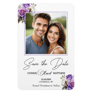Lila Rose 1 Spezielles Foto Save the Date Magnet