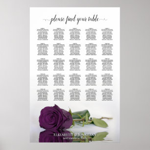 Lila Rose 25 Tisch Hochzeit Sitzordnung Plan Poster