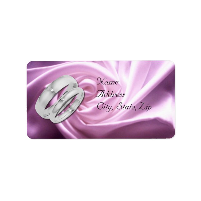 Lila Rose-Adresse Hochzeitsmarken Adressaufkleber (Vorne)