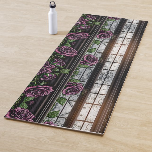 Lila Rose am Fenster - gotischer Stil Yogamatte (Beispiel)