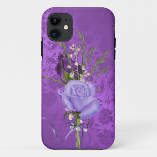 lila Rose auf Damast Case-Mate iPhone Hülle