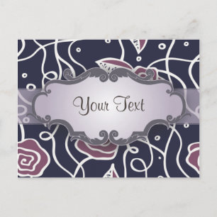 Lila Rose aus Hartglas mit Namensschild Postkarte