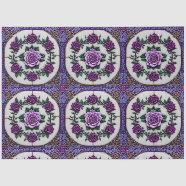 Lila Rose Beliebte schöne Sammlung Seidenpapier (Vorderseite)