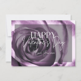 Lila Rose Blossom Happy Valentine Day Card Einladung