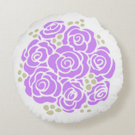 Lila Rose Blume Bouquet Rundkissen Rundes Kissen