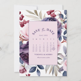 Lila Rose Blumenkalender Hochzeit Save The Date