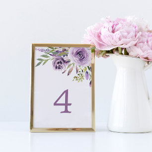 Lila Rose Blumentisch 4 Tischnummer Hochzeit