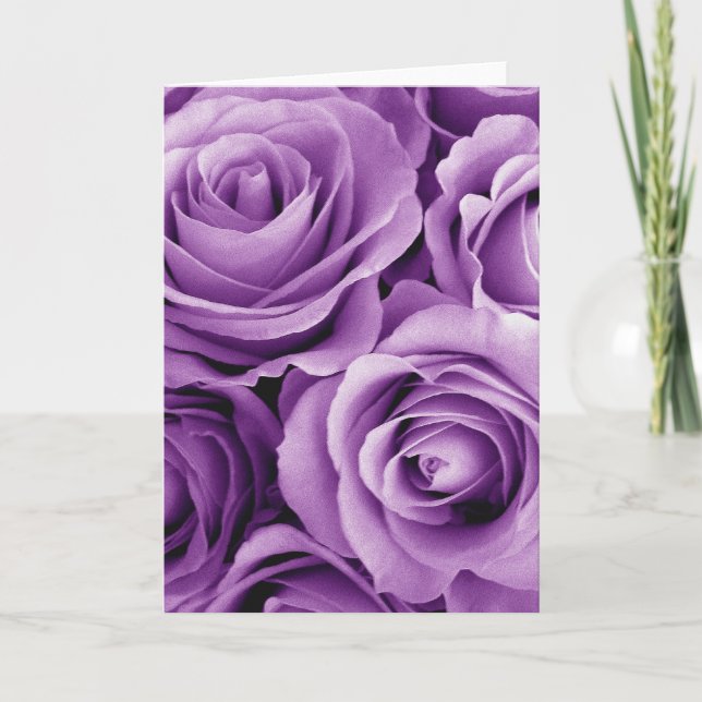 Lila Rose Bouquet Geschenkartikel für sie Karte (Vorderseite)