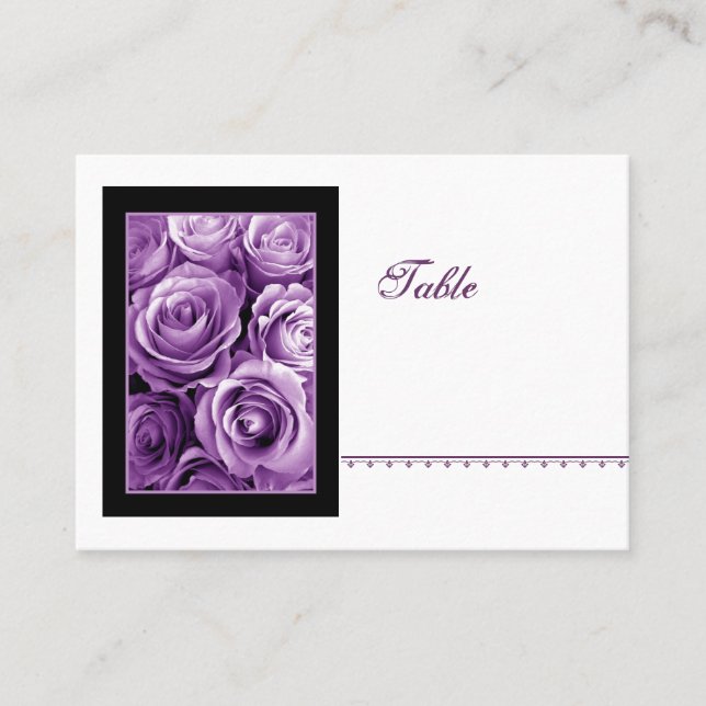 LILA Rose Bouquet Platzkarte - Hochzeitsempfang (Vorderseite)
