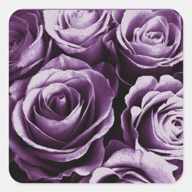 Lila Rose Bouquet Wedding Rose Square Sticker (Vorderseite)