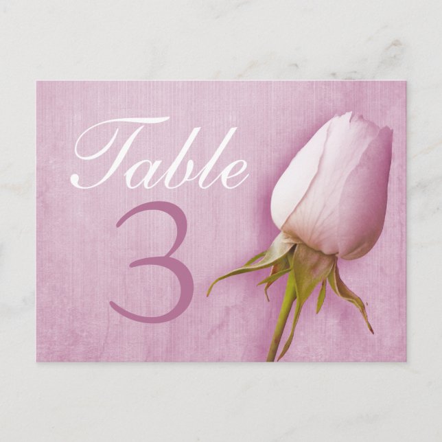 Lila Rose bud Hochzeit Tischnummer 1-9 Postkarte (Vorderseite)