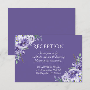 Lila Rose Einschließung eines eleganten, florale RSVP Karte