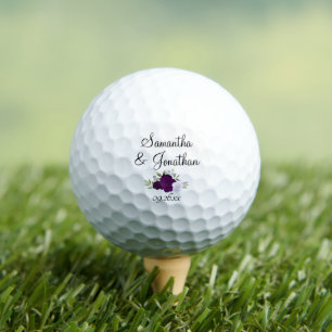 Lila Rose Elegant Wedding Couple's Names Golfball