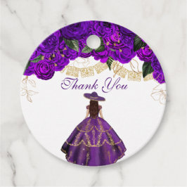 Lila Rose Elegante Flora Charro Quinceanera Geschenkanhänger