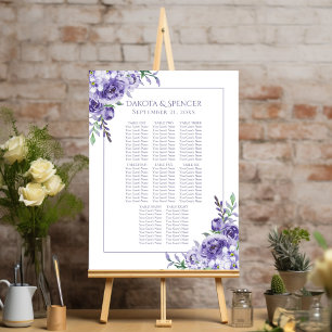 Lila Rose Elegante, florale 10 Top-Sitzplakette Poster