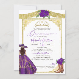 Lila Rose Eleganter Western Charro Quinceanera Einladung