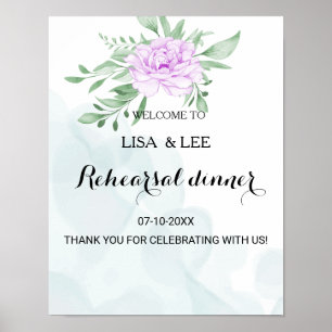 Lila Rose Eukalyptus Probe Abendessen Party Poster