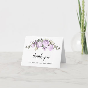 Lila Rose Floral Wedding Foto Vielen Dank Dankeskarte