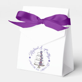 Lila Rose gestufte Blumenkuchen-Gefallen Geschenkschachtel