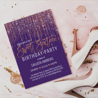 Lila Rose Gold Glitzer Fringe Vorhang Sweet 16