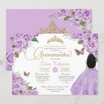 Lila Rose Gold Tiara Schmetterling Elegante Stille