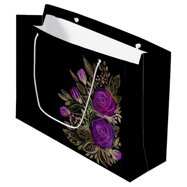 Lila Rose Große Geschenktüte (Vorderseite Schrägansicht)