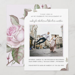 Lila Rose Hochzeit Verlobung Foto Einladung