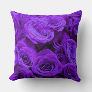 Lila Rose, lebhafte lila Blumen Kissen