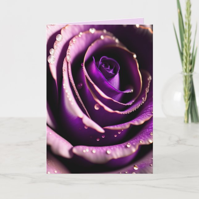 LILA ROSE LIEBE SIE BIRTHDAY Grußkarte Karte (Vorderseite)