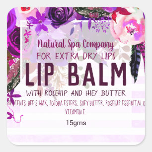Lila Rose Lippenstapel Quadratischer Aufkleber