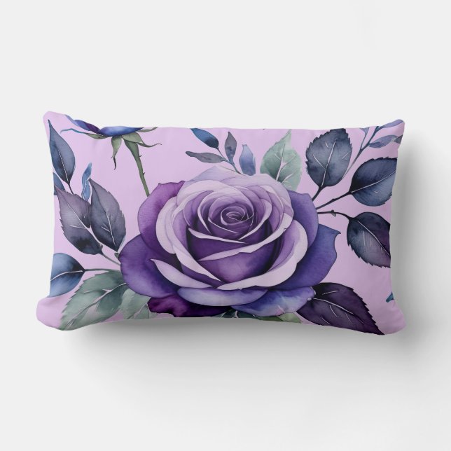 Lila Rose mit Blue Lendenkissen (Vorderseite)
