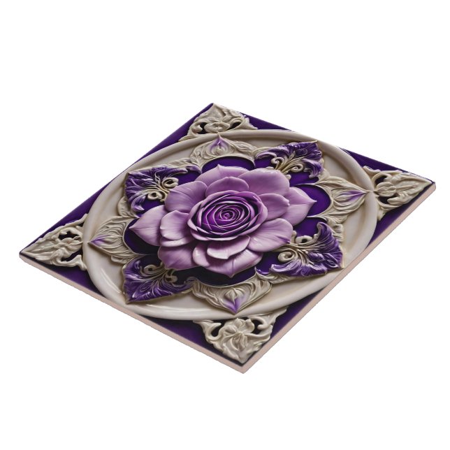 Lila Rose Moderne Beautiful Collection Keramik Fliese (Seite)