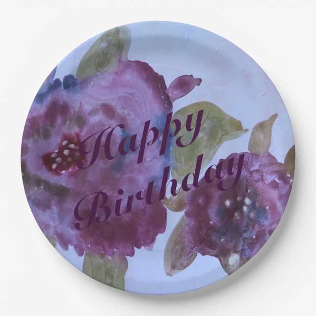 Lila Rose Papier Teller (Vorderseite)