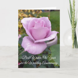 Lila Rose Personalisiert 60. Hochzeitstag Karte
