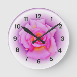Lila Rose Runde Wanduhr