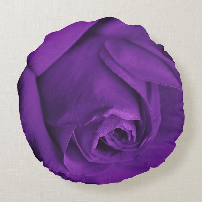 Lila Rose Rundkissen Rundes Kissen (Rückseite)
