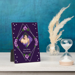 Lila Rose Silver Geometric Sweet 16 Fotoplatte