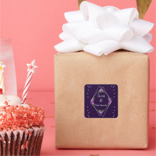 Lila Rose Silver Geometric Sweet 16 Quadratischer Aufkleber