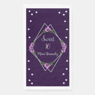 Lila Rose Silver Geometric Sweet 16 Serviette