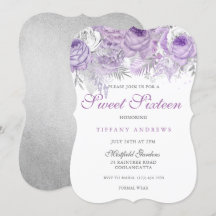 Lila Rose Silver Wonderland Sweet 16 Einladung