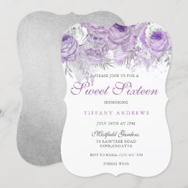 Lila Rose Silver Wonderland Sweet 16 Einladung