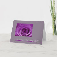 lila rose sur la carte de sympathie grise italien