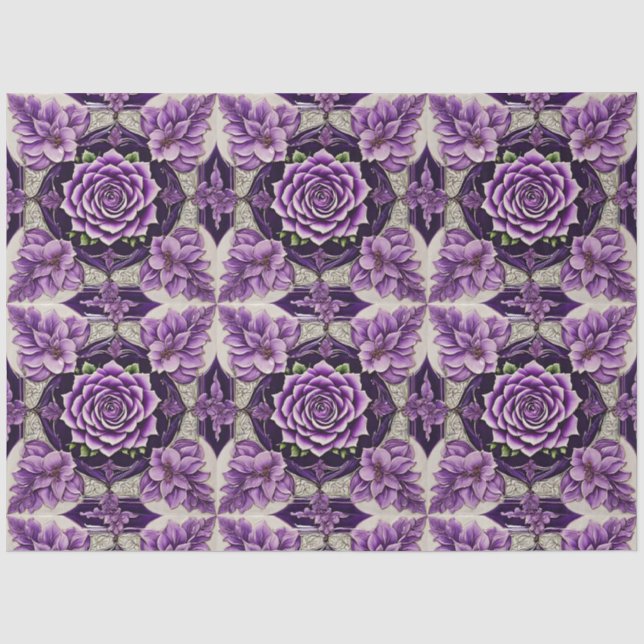 Lila Rose Trendy Beautiful Collection Seidenpapier (Vorderseite)