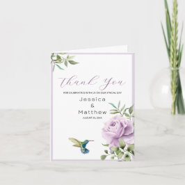 Lila Rose und Hummingbird Dankeskarte