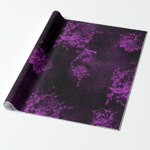 Lila Rose und Spritzer zu Lila Geschenkpapier