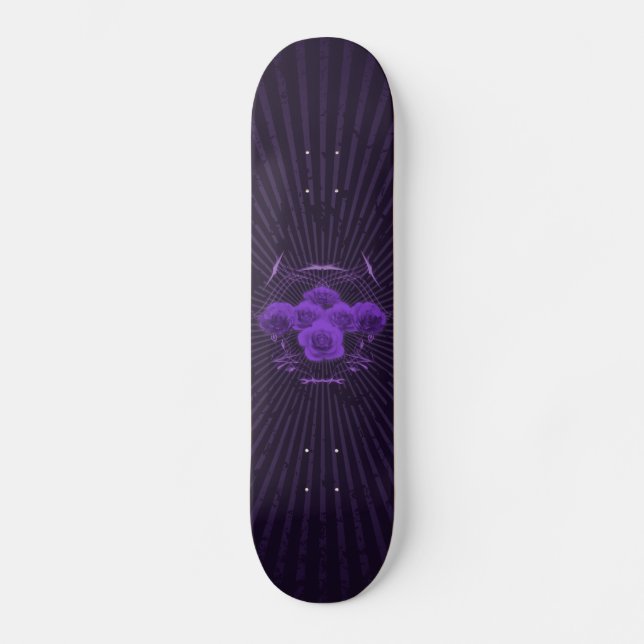 Lila Rose und Tribals: Benutzerdefiniertes Skatebo Skateboard (Vorderseite)
