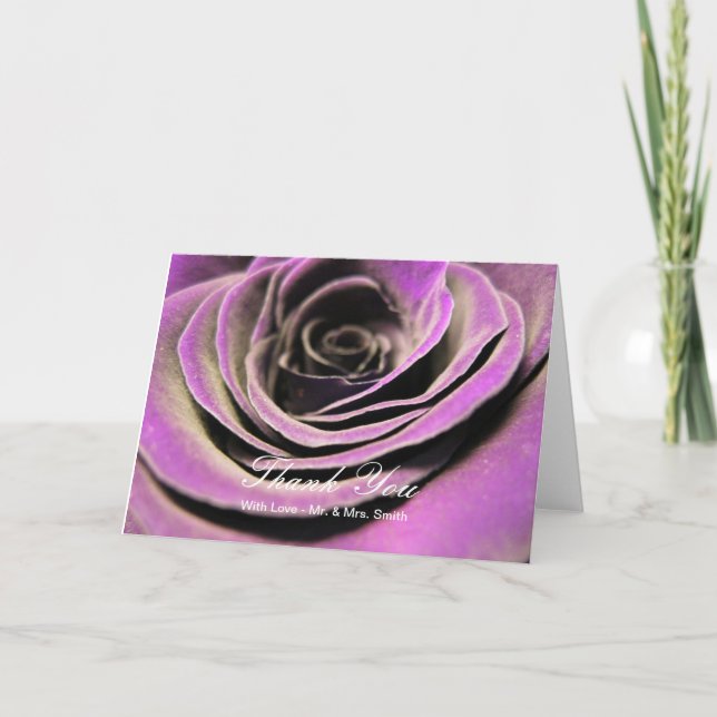 Lila Rose Vielen Dank Dankeskarte (Vorderseite)