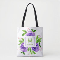 Lila Rose Watercolor Monogramm Personalisiert