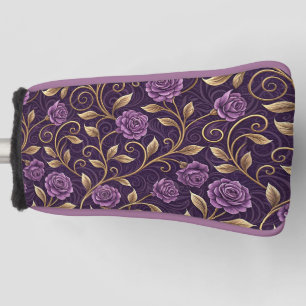 Lila Roségold Luxuriöse Blumengestaltung Golf Headcover